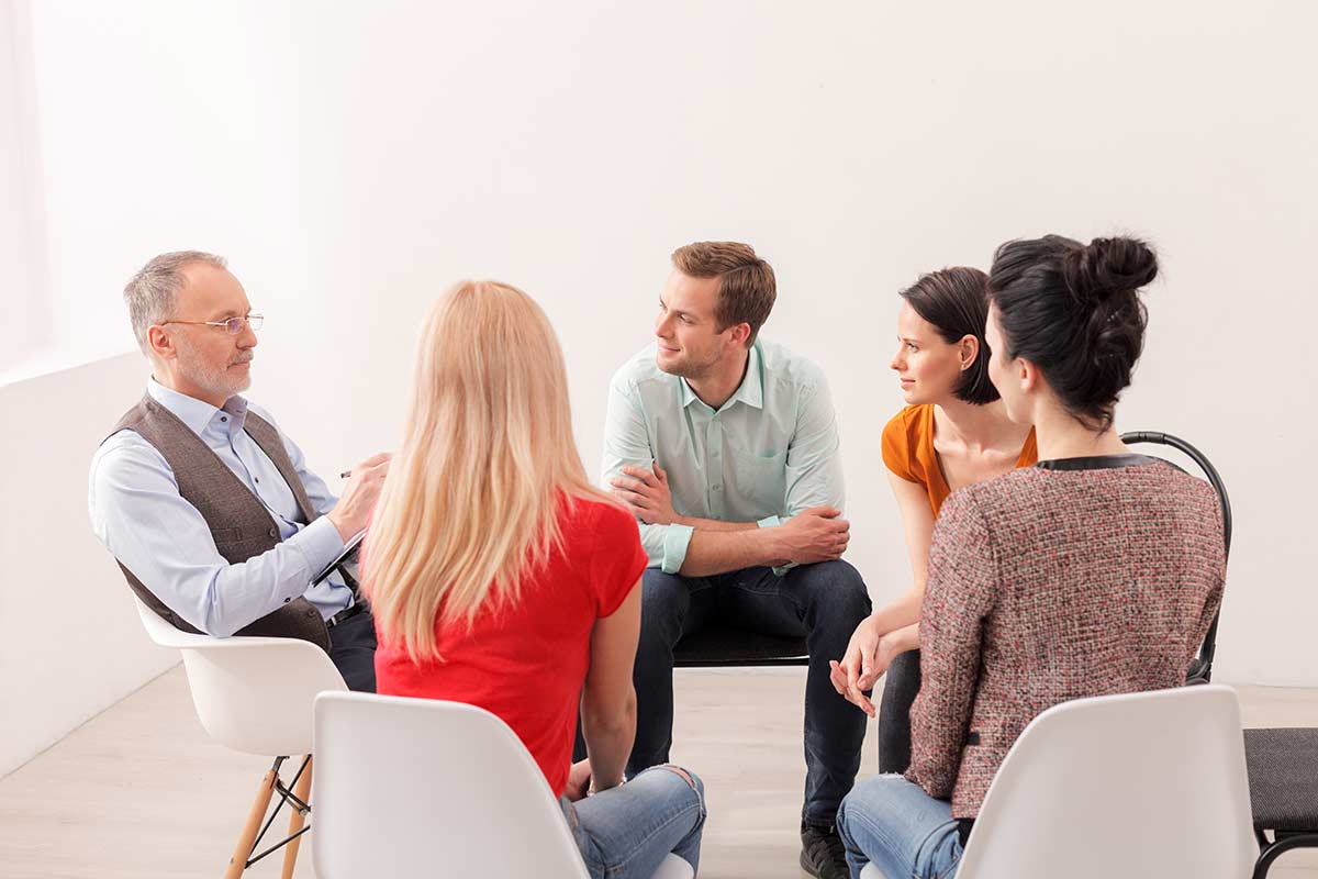 patients in group therapy session