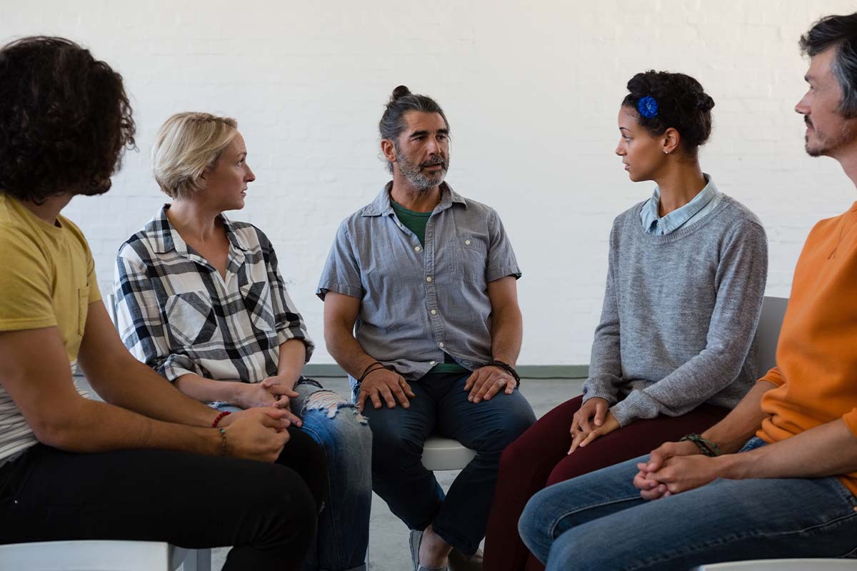 Drug Rehab in Lewisville TX Group therapy participants in a drug rehab in lewisville tx