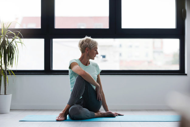 Person doing yoga therapy