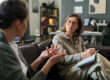 Person discusses the importance of mental health counseling with their therapist on couch