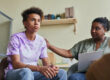 Therapist and mom console teen as they discuss partial hospitalization program for teens